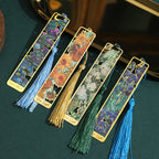 Floral Metal Bookmark with Tassel