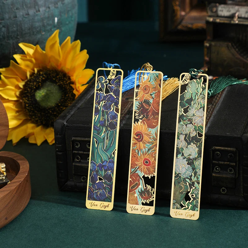 Floral Metal Bookmark with Tassel
