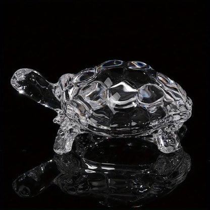 Adorno de tortuga de cristal