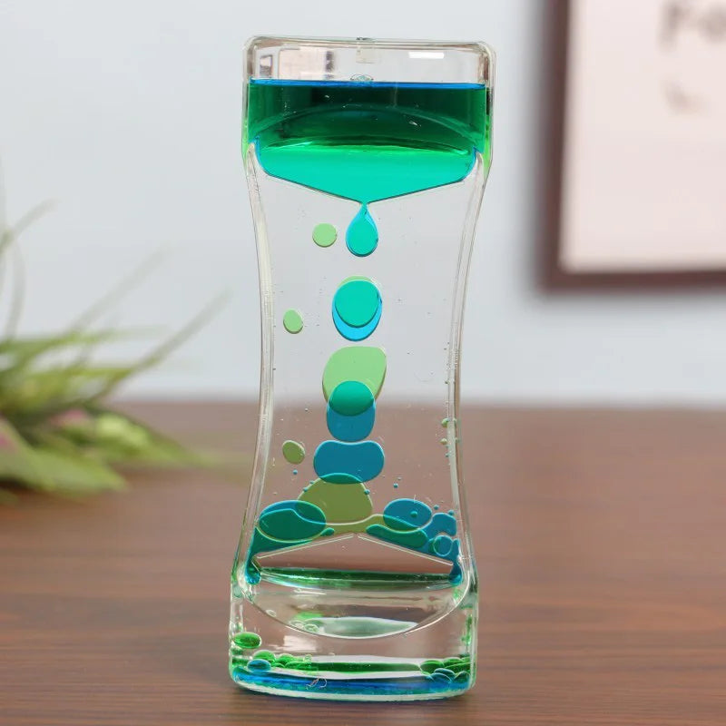 Reloj de arena con burbujas de movimiento