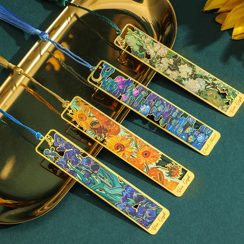 Floral Metal Bookmark with Tassel