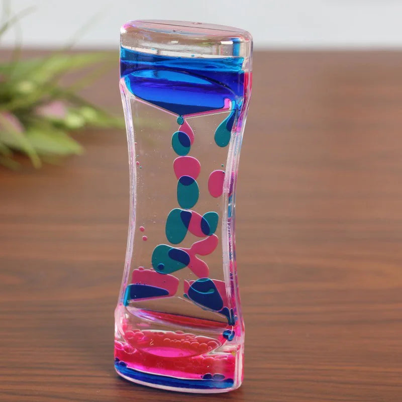 Reloj de arena con burbujas de movimiento