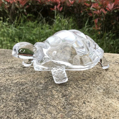 Adorno de tortuga de cristal