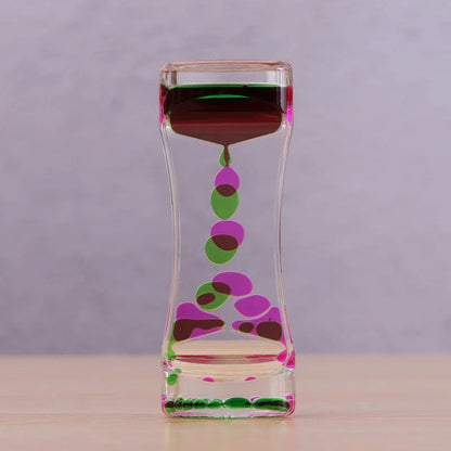 Reloj de arena con burbujas de movimiento