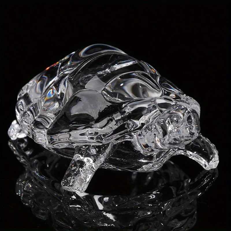 Adorno de tortuga de cristal
