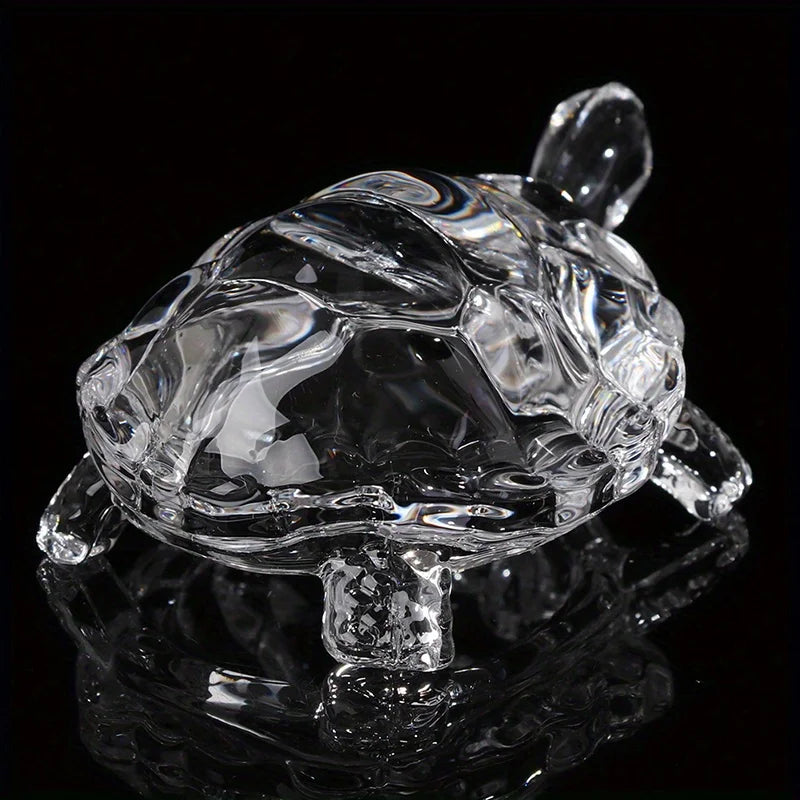 Adorno de tortuga de cristal