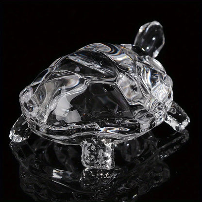 Adorno de tortuga de cristal