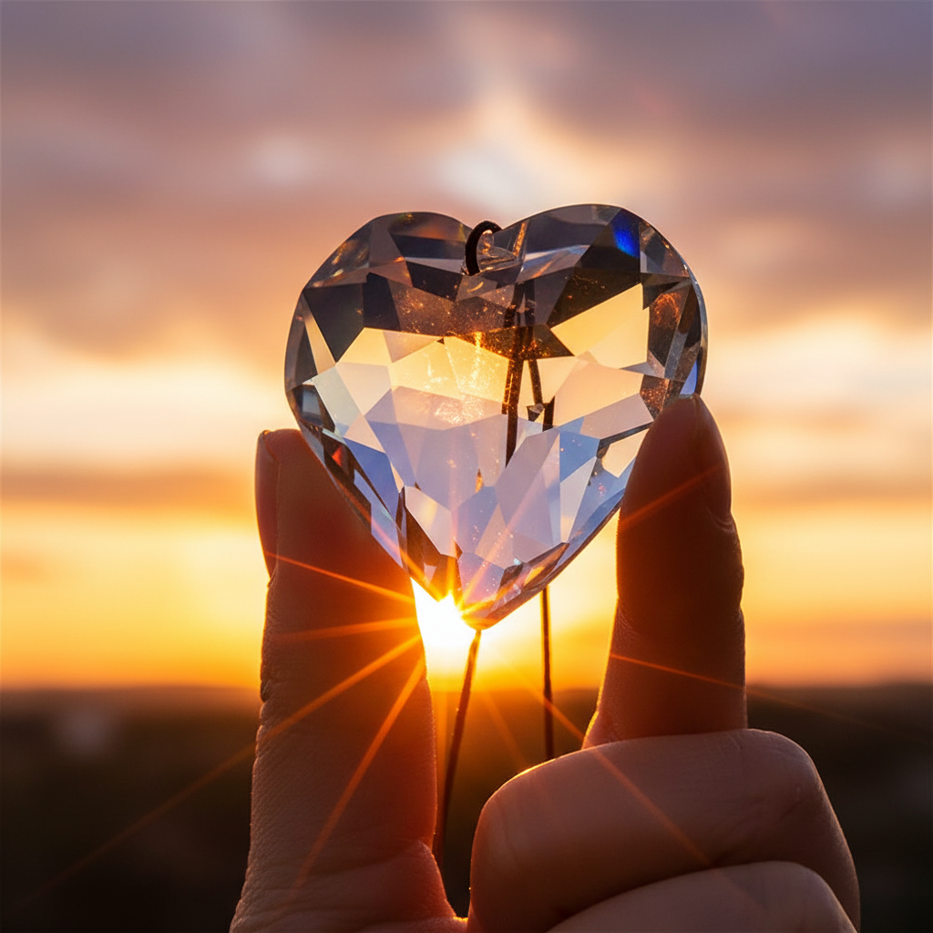 Cristal transparente — pôr do sol