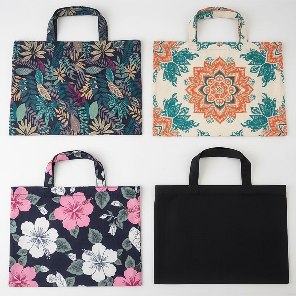 Four prints flat lay